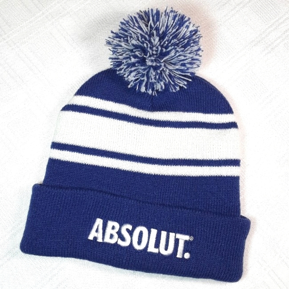 Winter Hat Men Absolut Athletic Activewear Knit Pom Pom Blue Accessories Hats